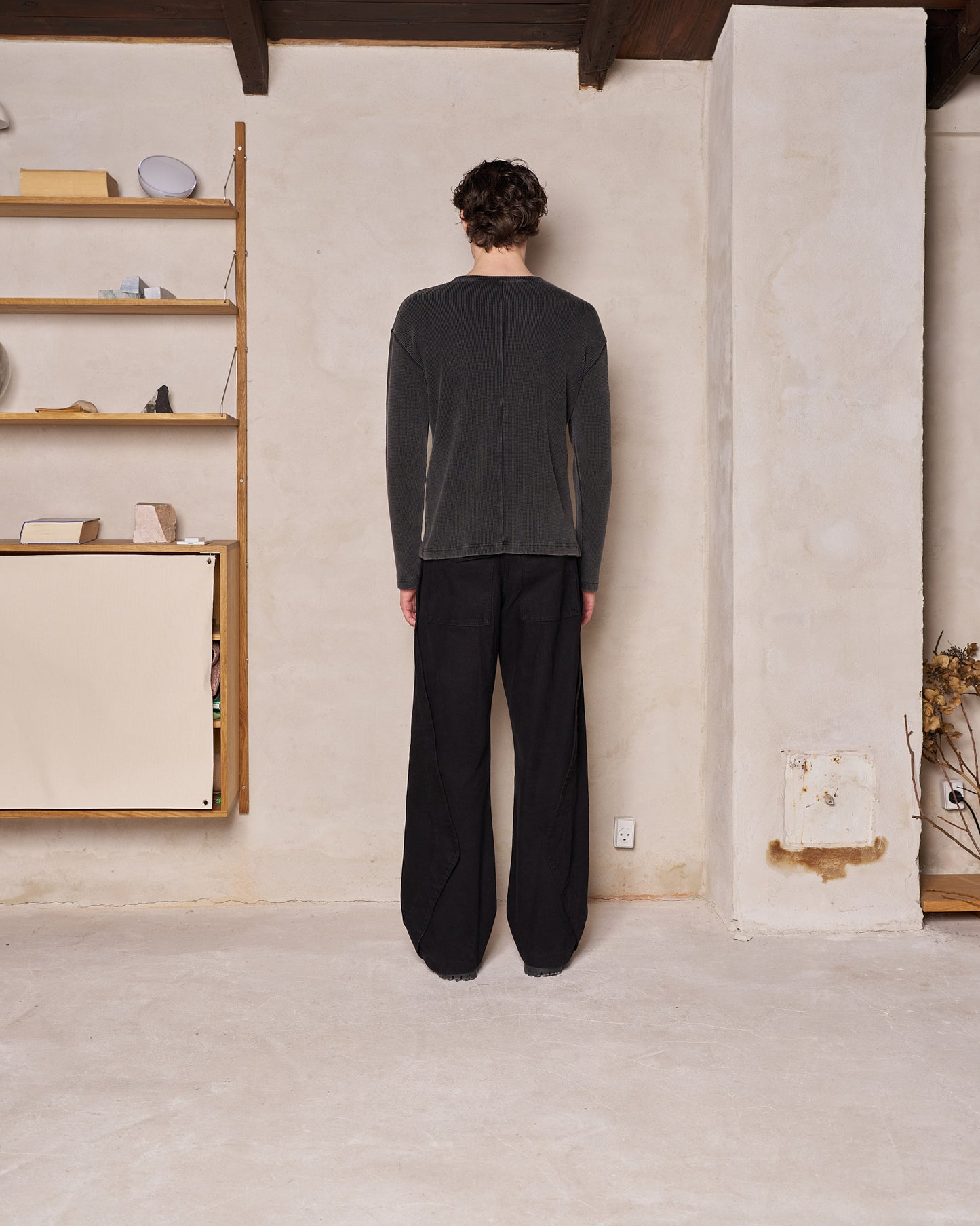 WAFFLE THERMAL CREWNECK (MUD GREY)