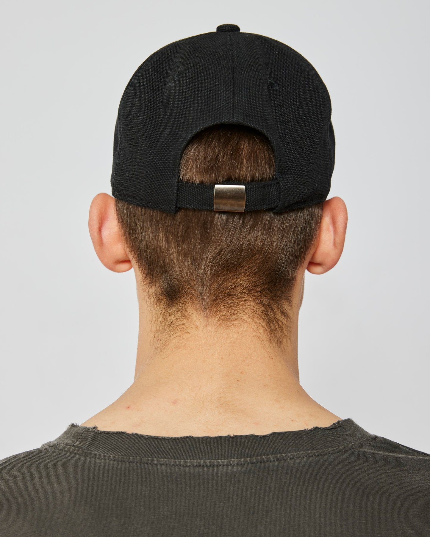 HEAVY CANVAS NEEDLE BASEBALL HAT (JET BLACK)