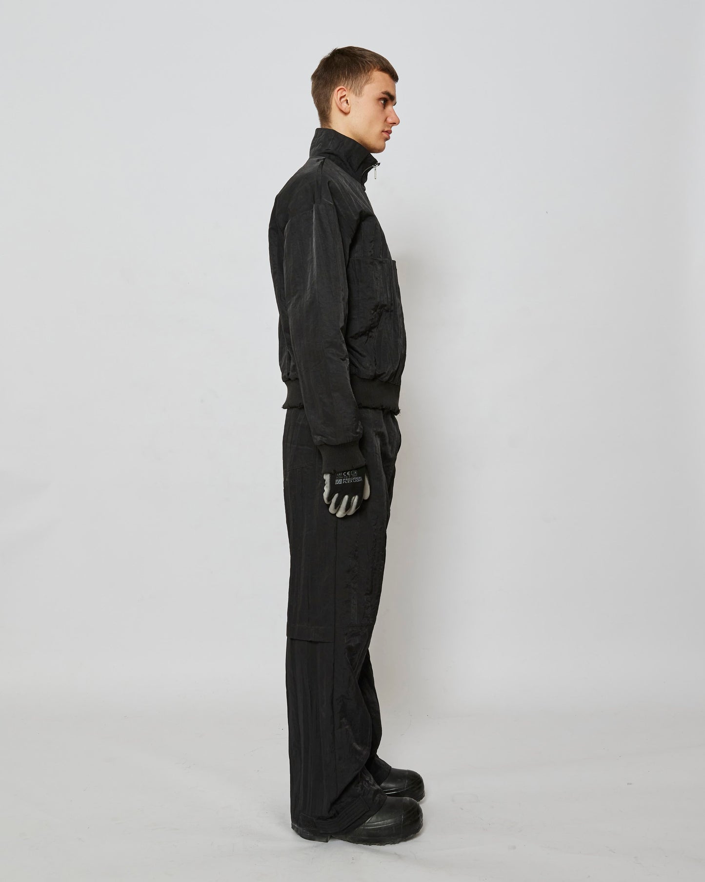 WRINKLED NYLON TRACK PANT