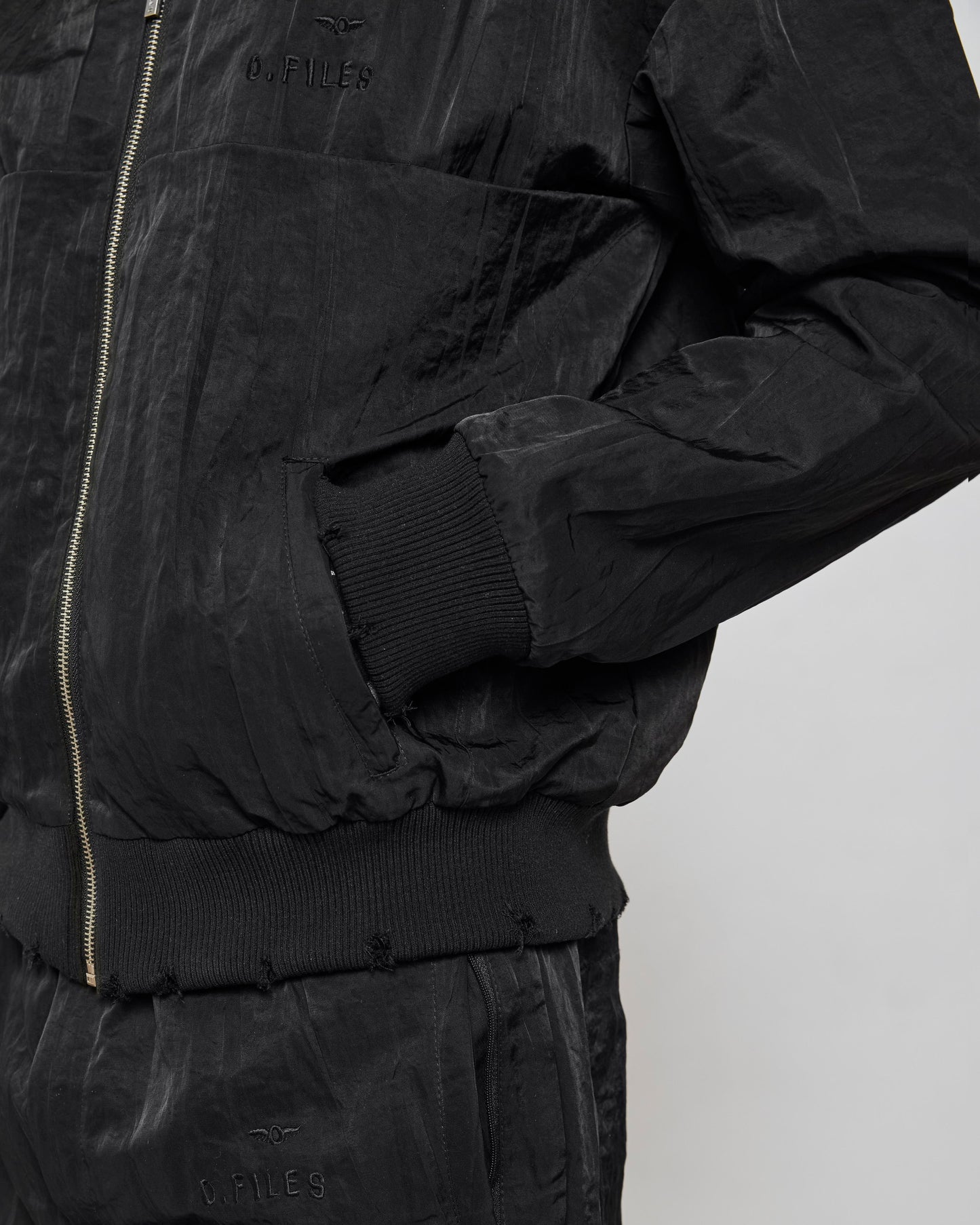 WRINKLED NYLON TRACK JACKET