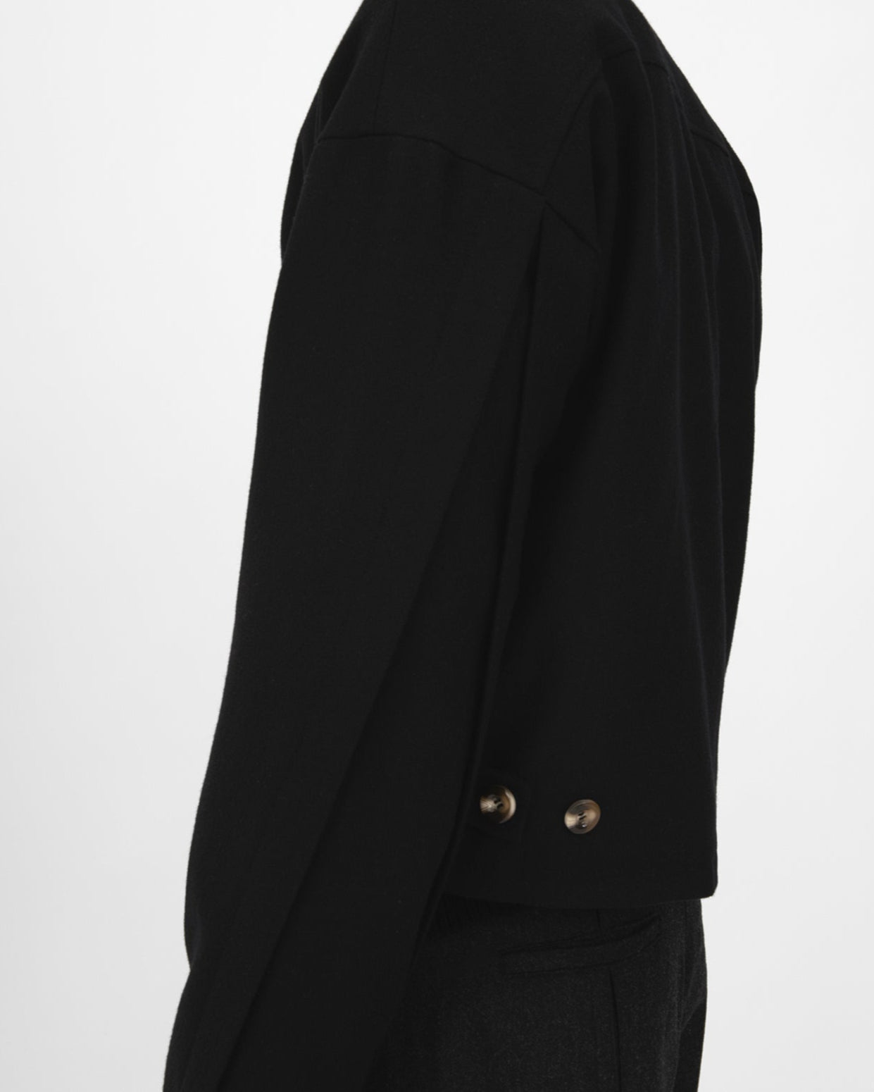 CURTAIN WOOL JACKET in black