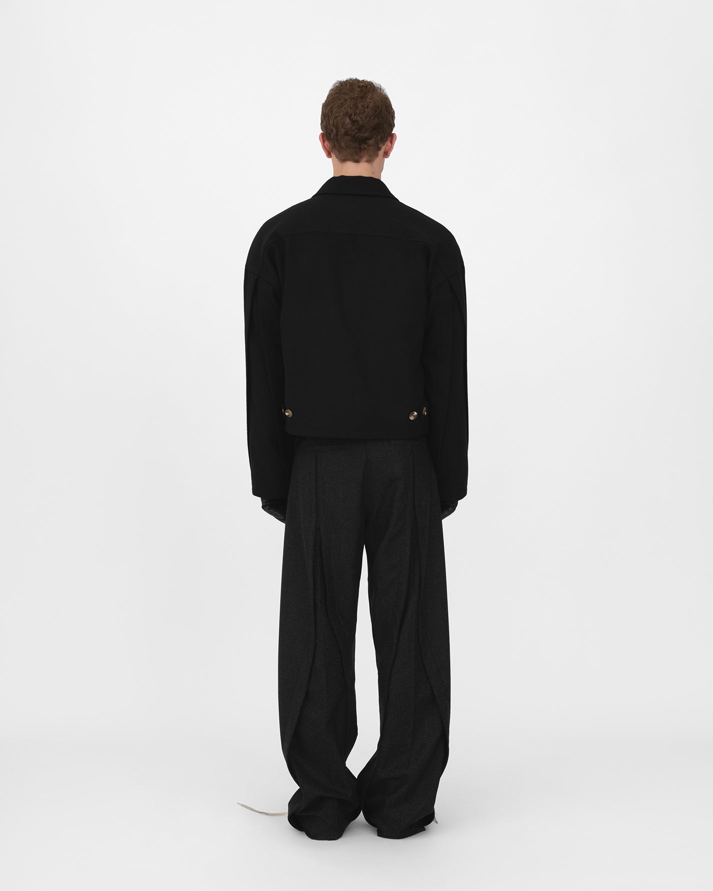 CURTAIN WOOL JACKET in black