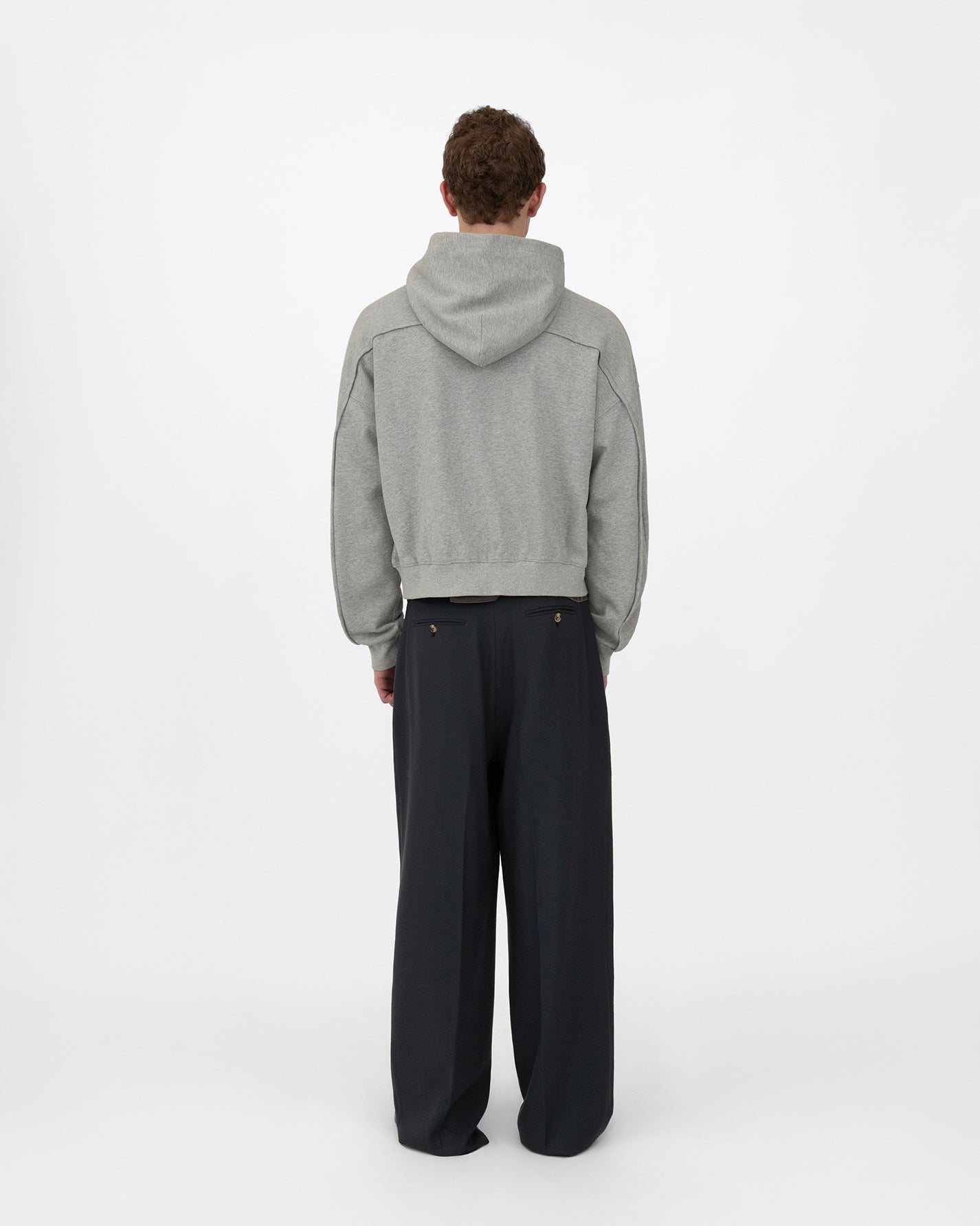 HOODED SWEATSHIRT in mélange grey