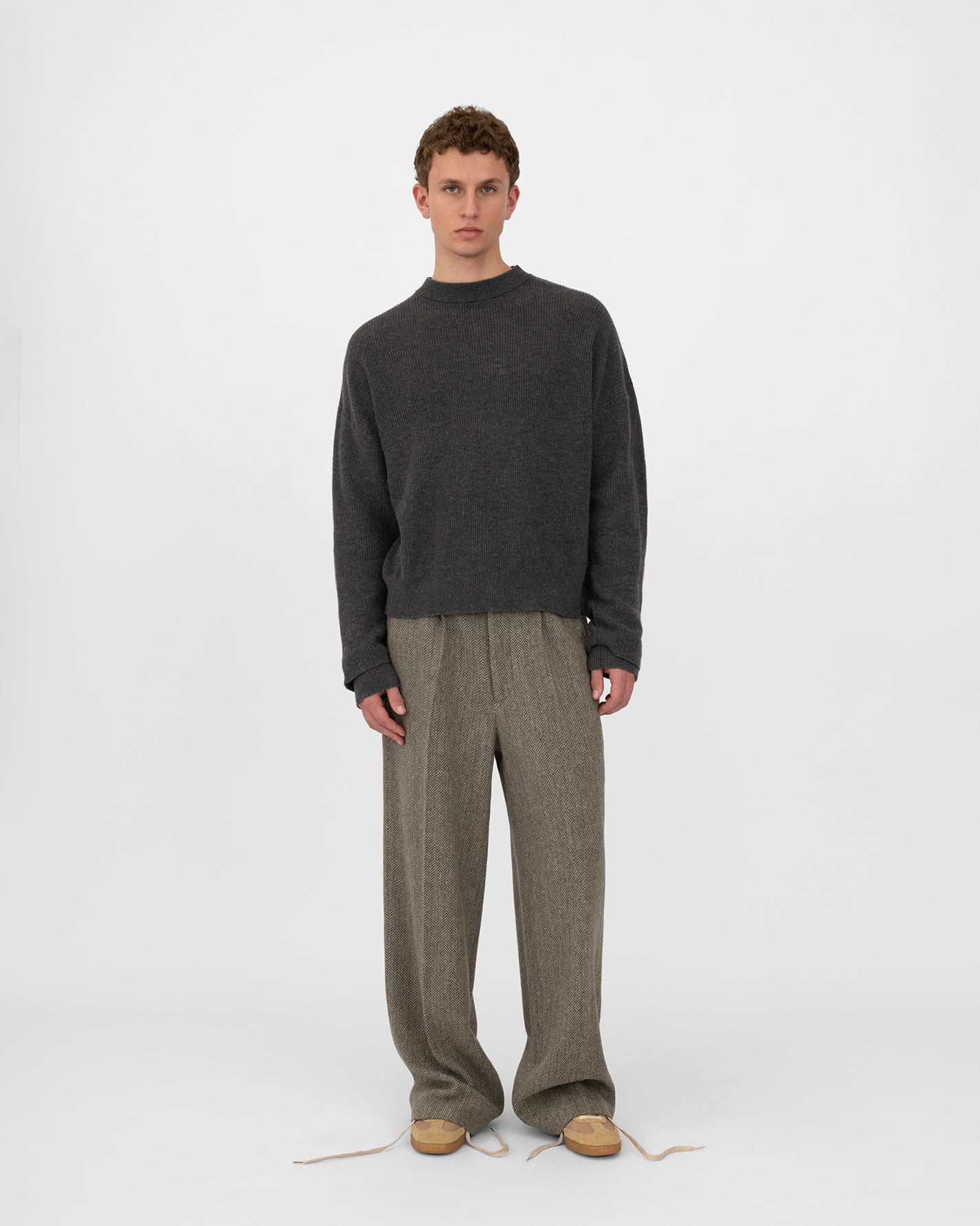 INTERLACED SWEATER in charcoal