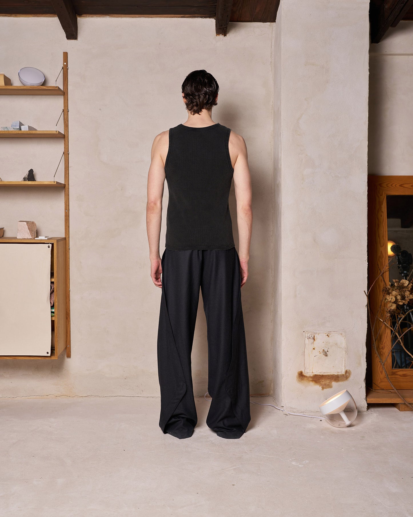 WAFFLE TANK TOP (VINTAGE BLACK)