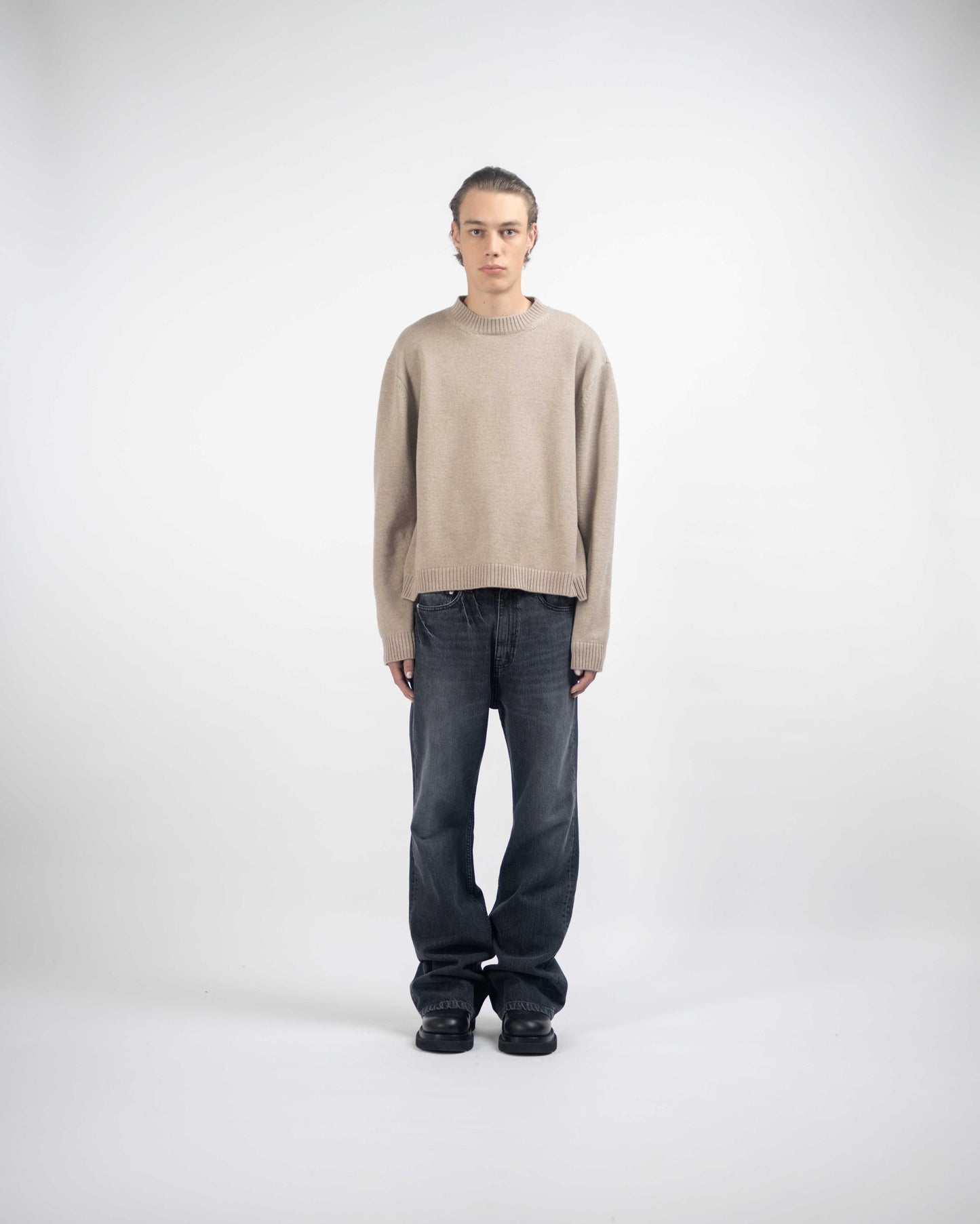 CUT-SWEATER (TAUPE)