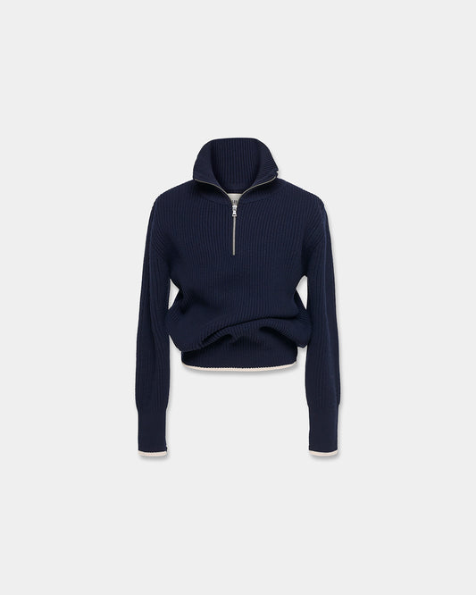 FISHERMAN'S WOOL KNIT in midnight blue