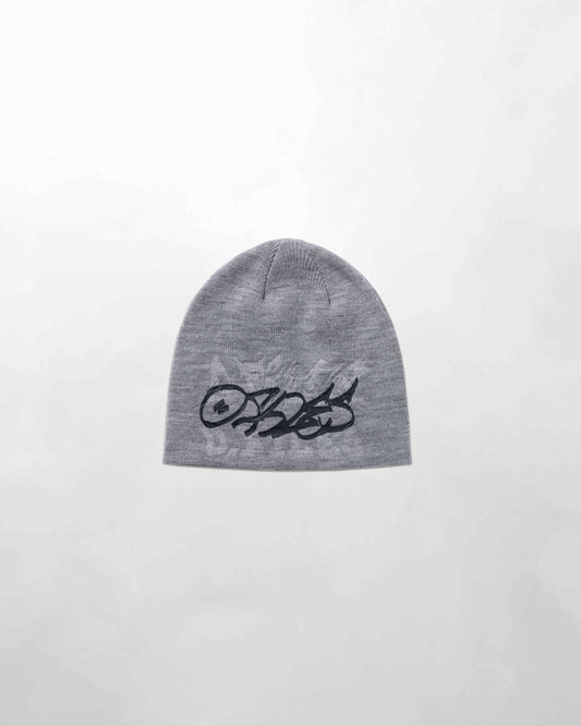 DEBOSSED TRIPLE LOGO BEANIE (STORM GREY)