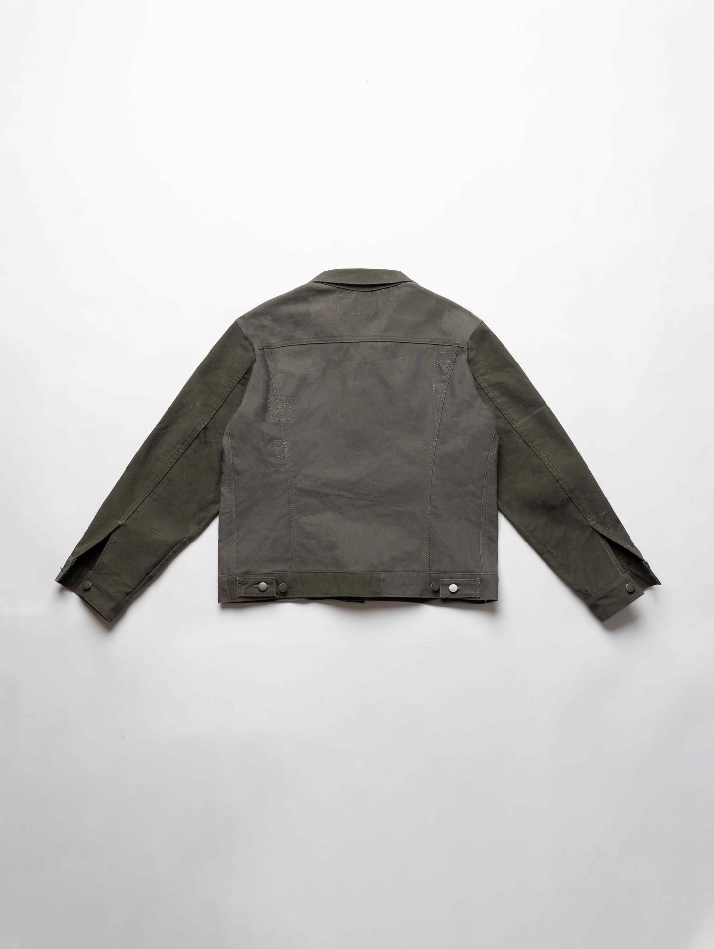 MILITARY TRUCKER JACKET (UNIQUE 1960'S DUFFLE BAG MATERIAL)