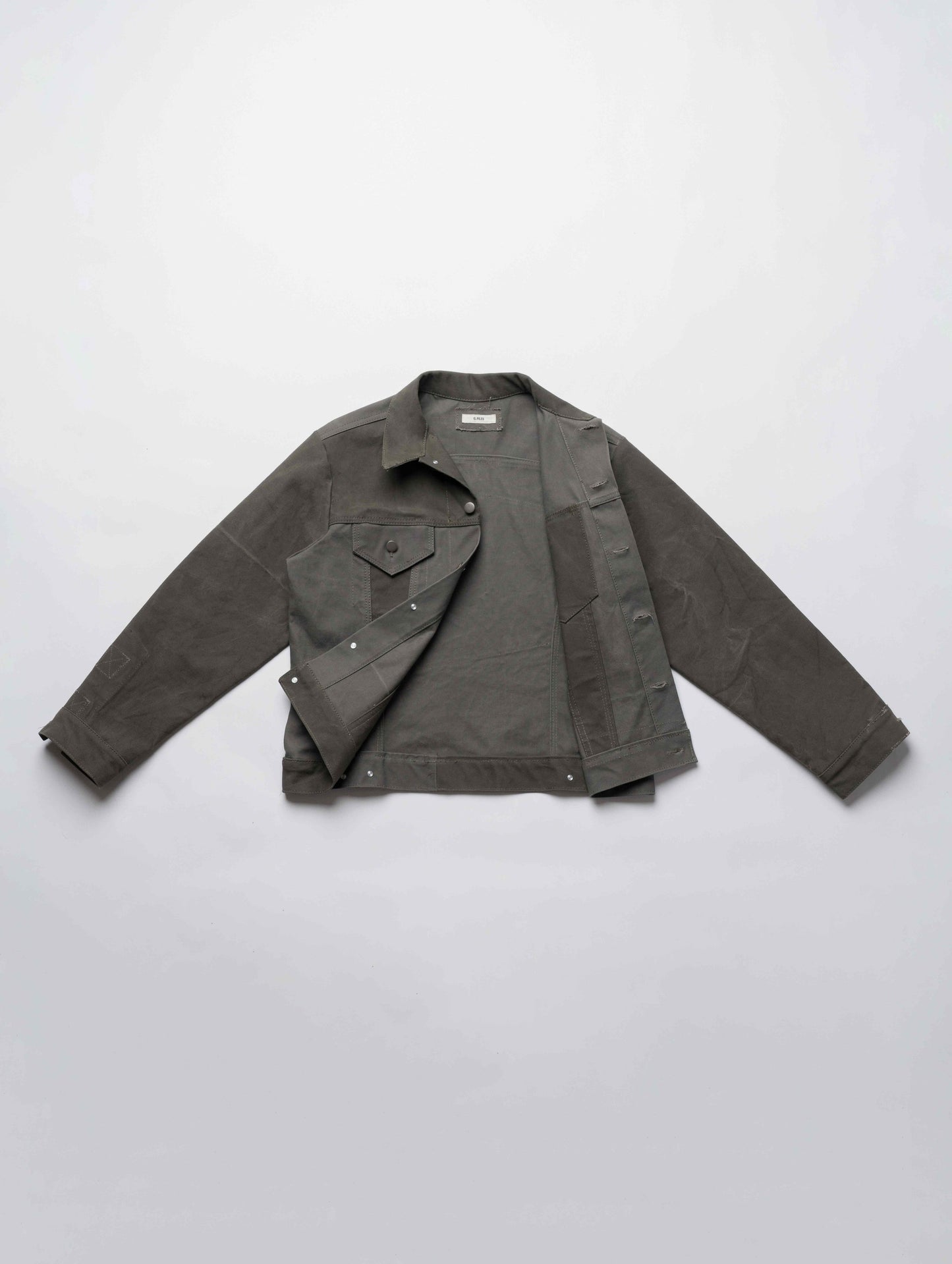 MILITARY TRUCKER JACKET (UNIQUE 1960'S DUFFLE BAG MATERIAL)