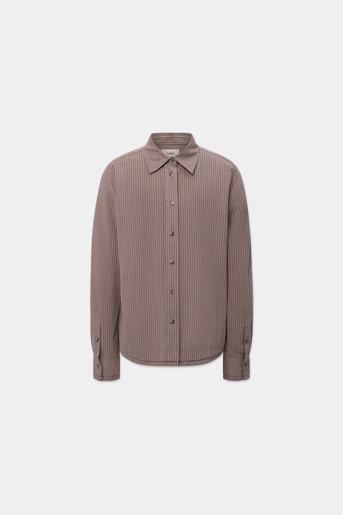 DOUBLE-HEM PINSTRIPE SHIRT in macchiato/white