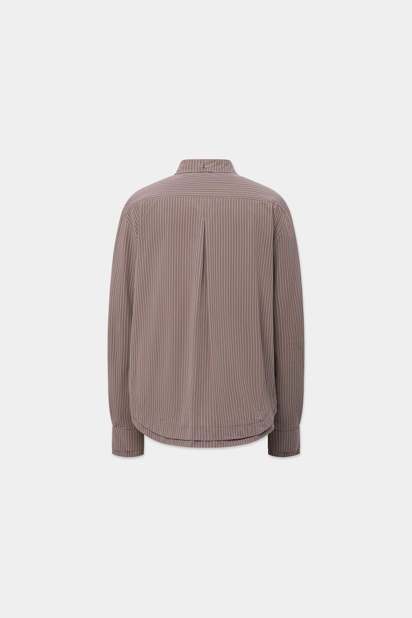DOUBLE-HEM PINSTRIPE SHIRT in macchiato/white