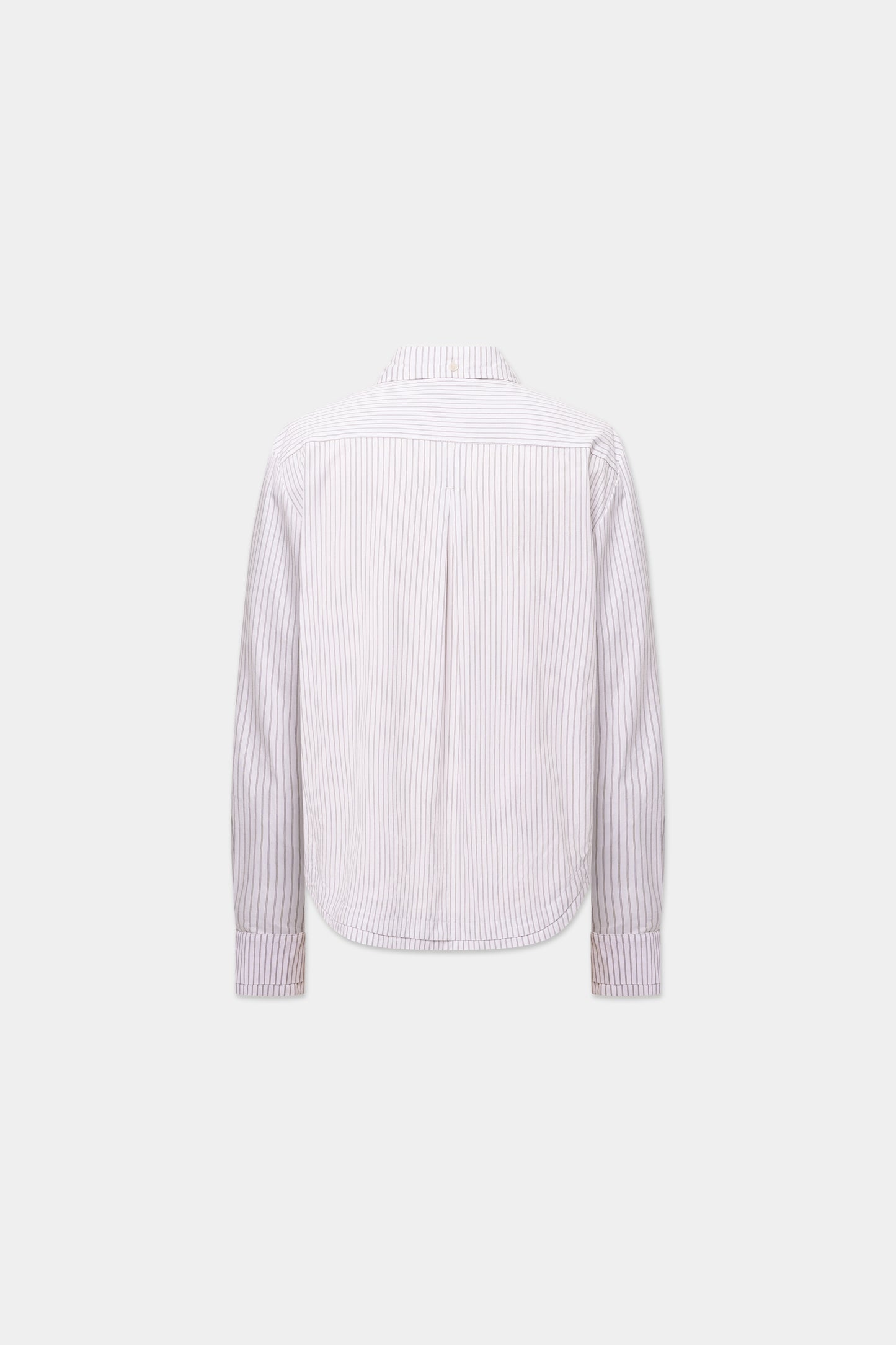 DOUBLE-HEM PINSTRIPE SHIRT in white/macchiato