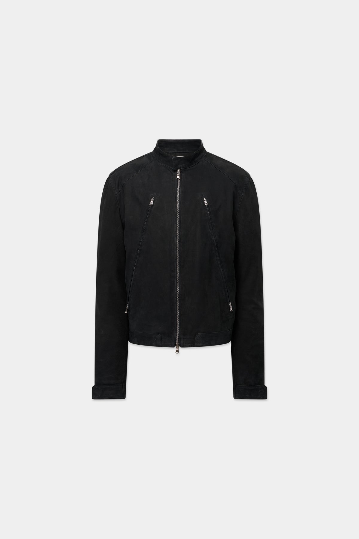 AGED RACER SUEDE LEATHER JACKET in black