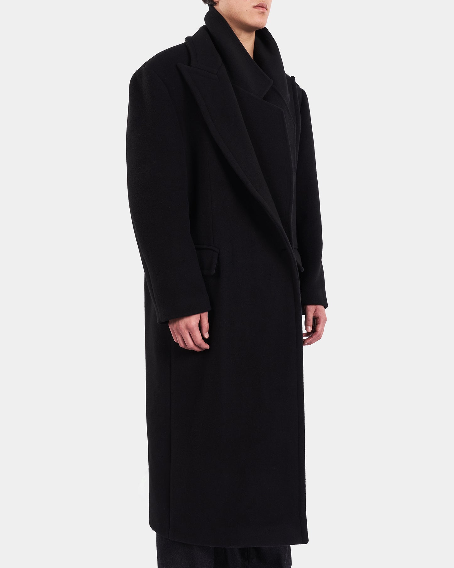 DOUBLE LAPEL CASHMERE COAT (EXCLUSIVE)