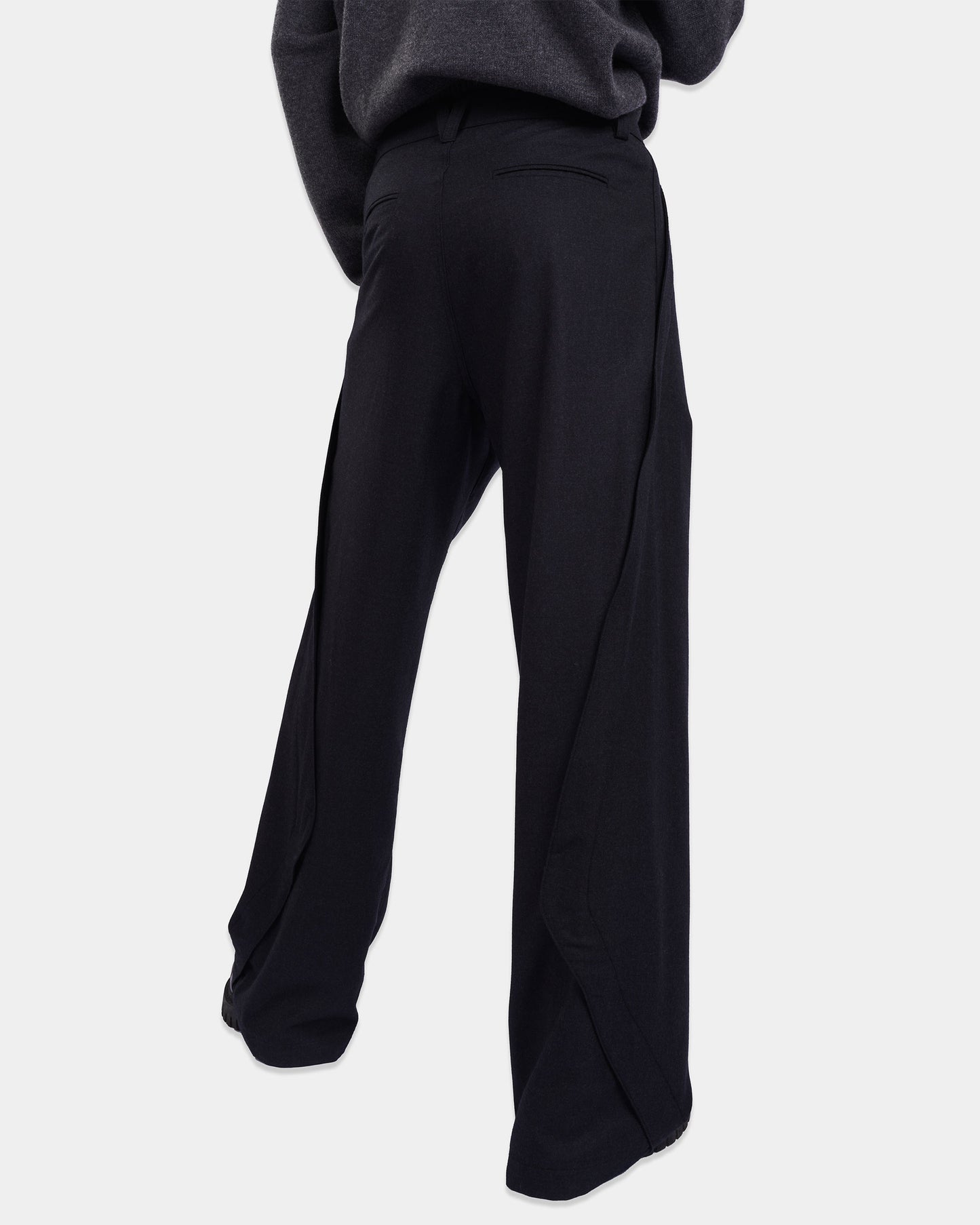 ORIGAMI WOOL TROUSERS (CHARCOAL BLACK)