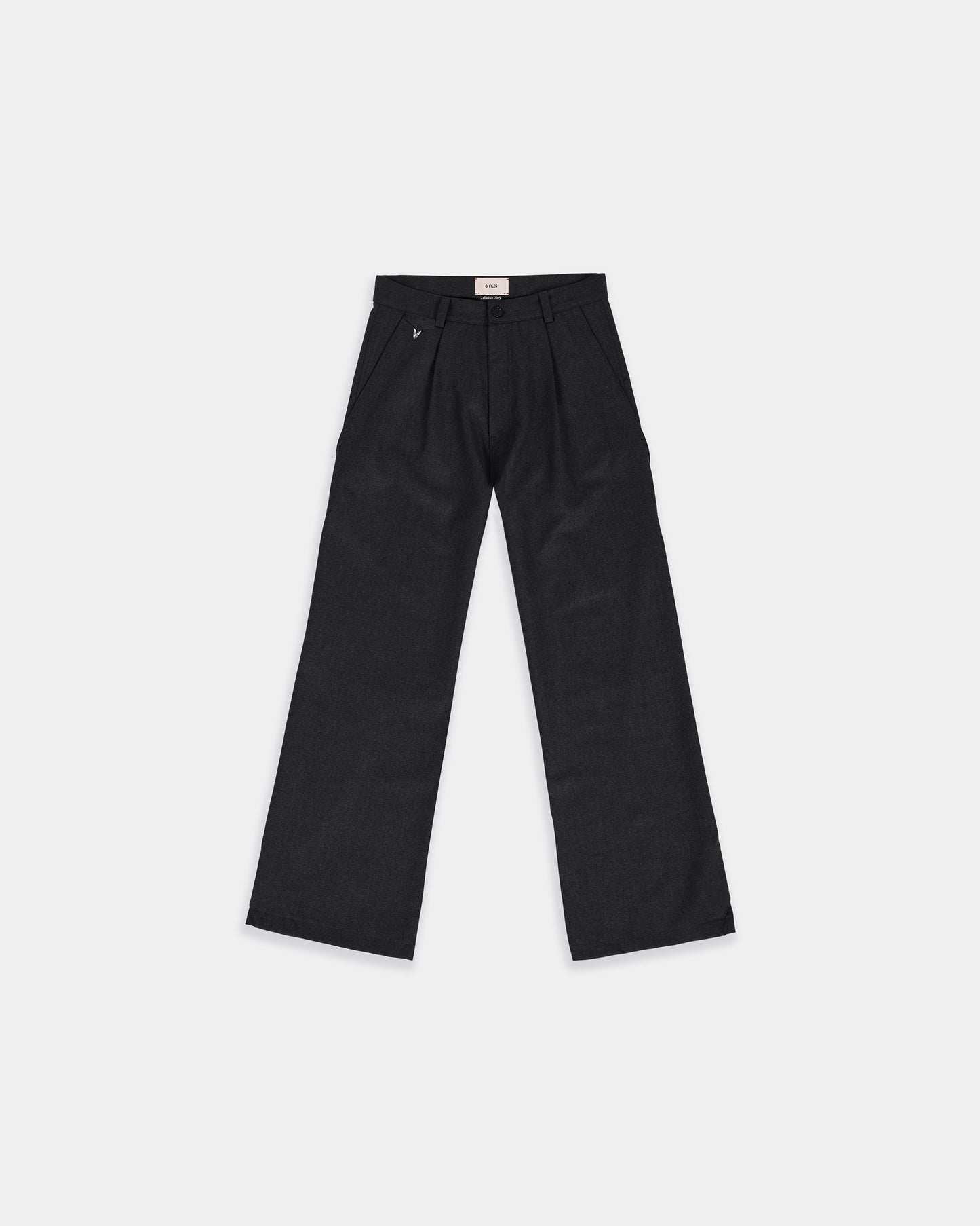 ORIGAMI WOOL TROUSERS (CHARCOAL BLACK)