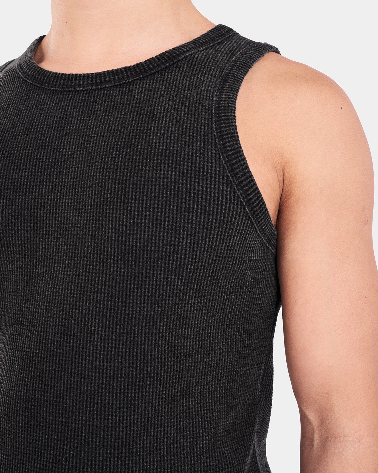 WAFFLE TANK TOP (VINTAGE BLACK)