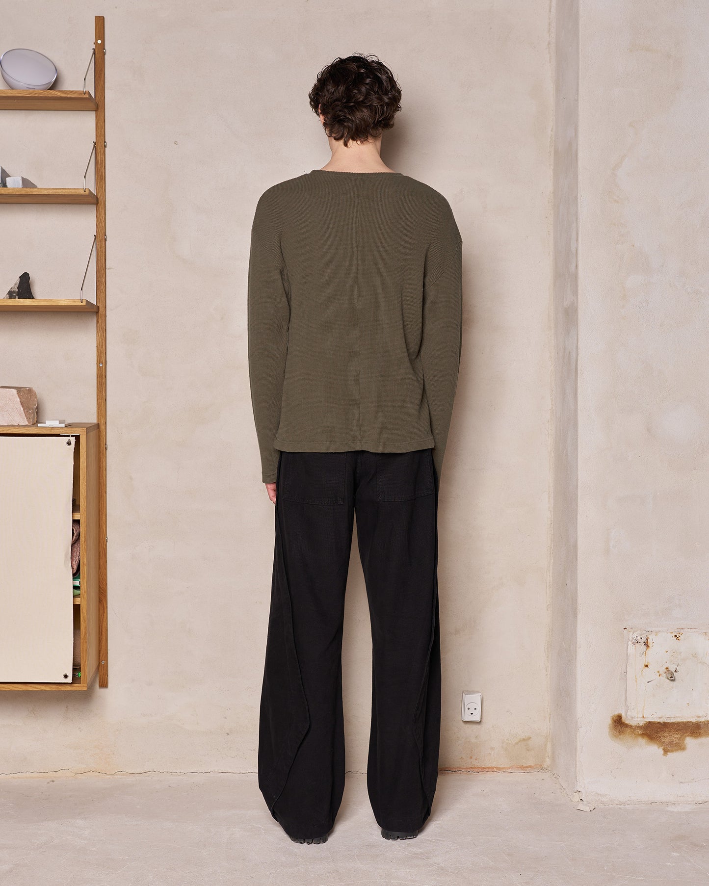 WAFFLE THERMAL CREWNECK (MILITARY GREEN)