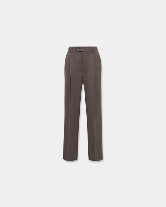 HEDGE WOOL TROUSERS in mocha brown