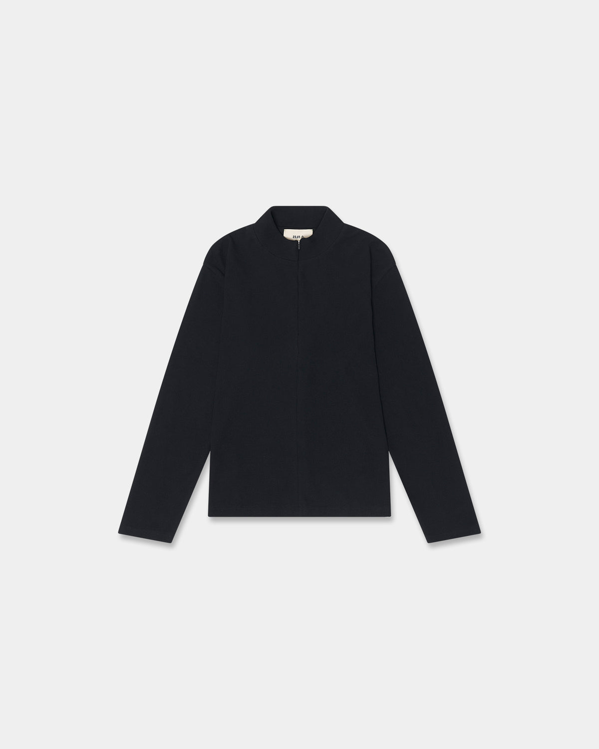 WAFFLE THERMAL HALF ZIP in black