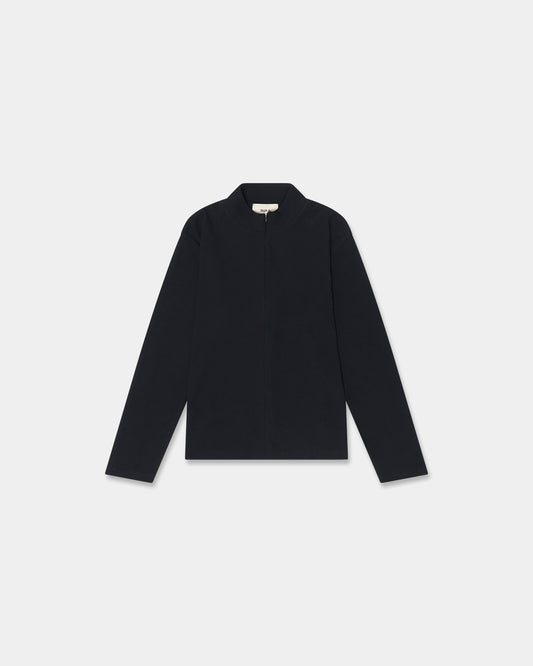 WAFFLE THERMAL HALF ZIP in black