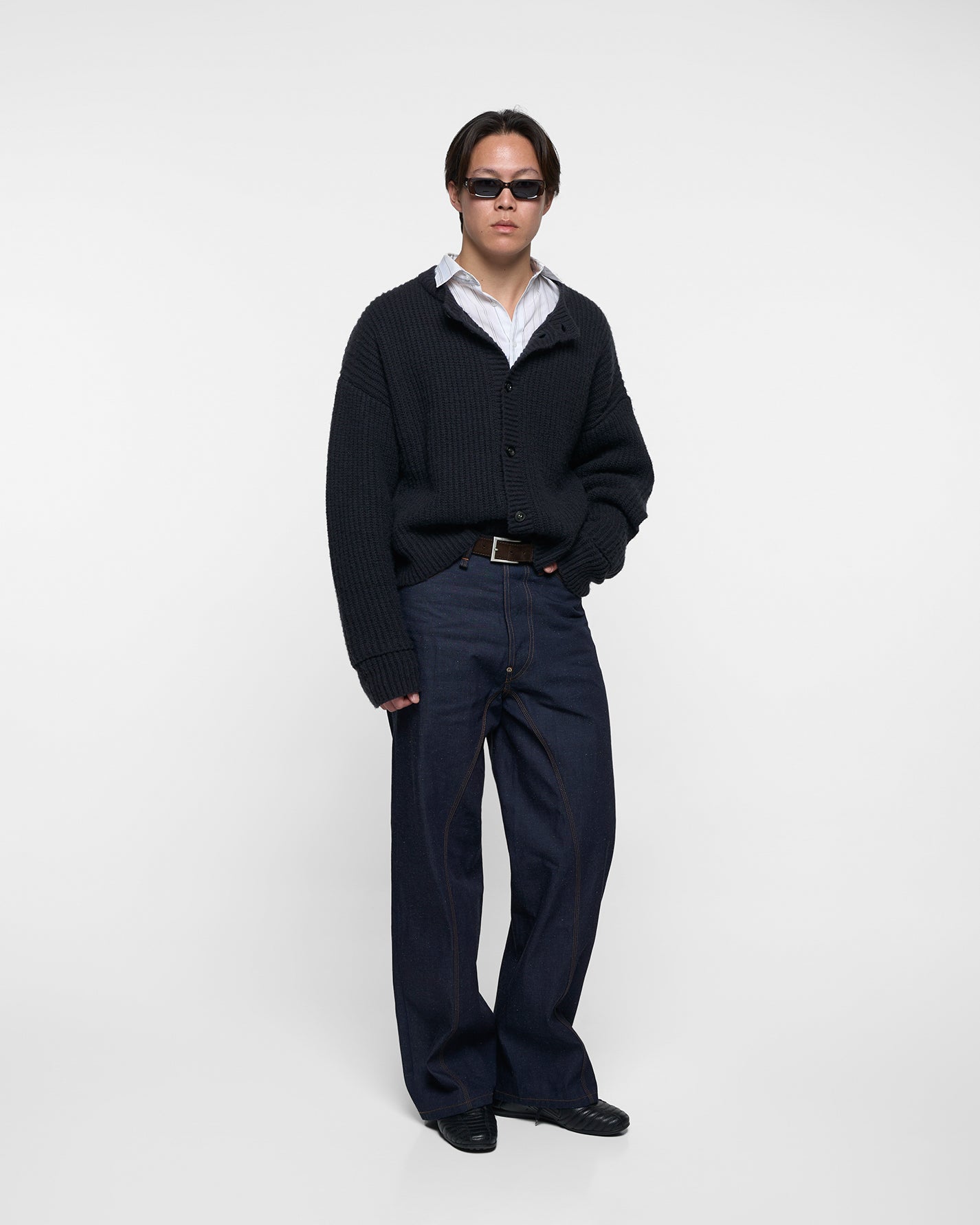 INTERLACED CARDIGAN in black