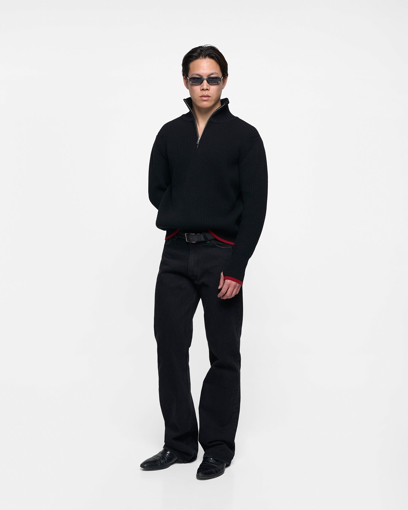 FISHERMAN'S WOOL KNIT in black