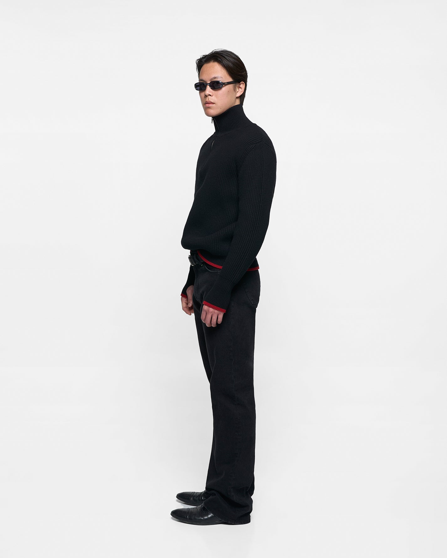 FISHERMAN'S WOOL KNIT in black