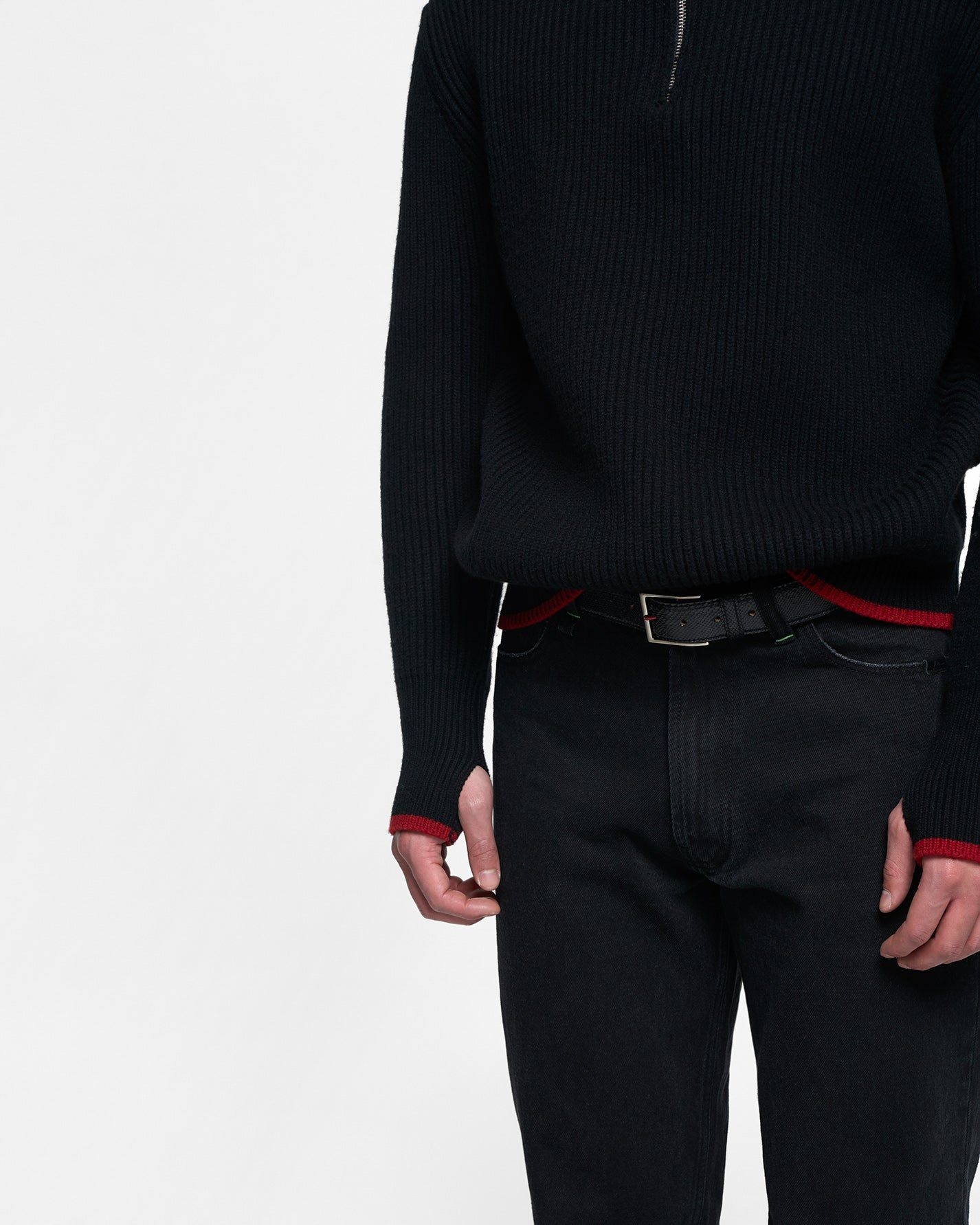 FISHERMAN'S WOOL KNIT in black