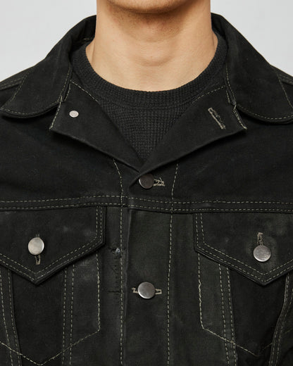 MILITARY TRUCKER JACKET (BLACK DYED/WAXED)