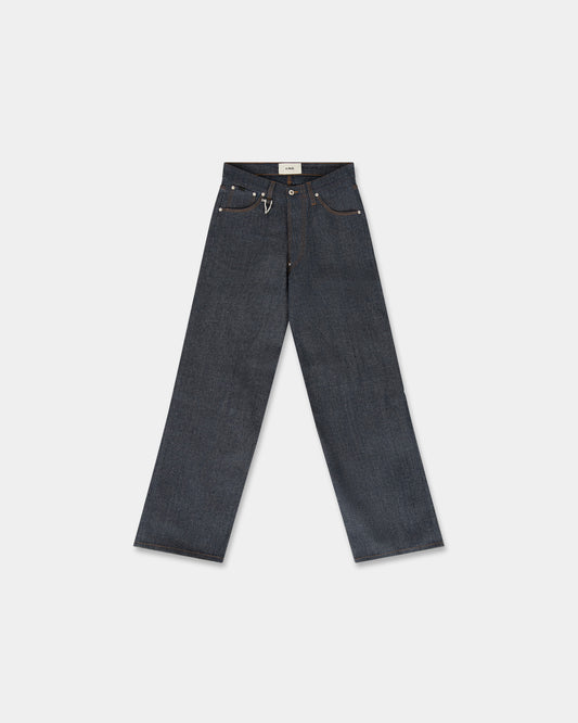 ITALIAN RAW DENIM JEANS in indigo