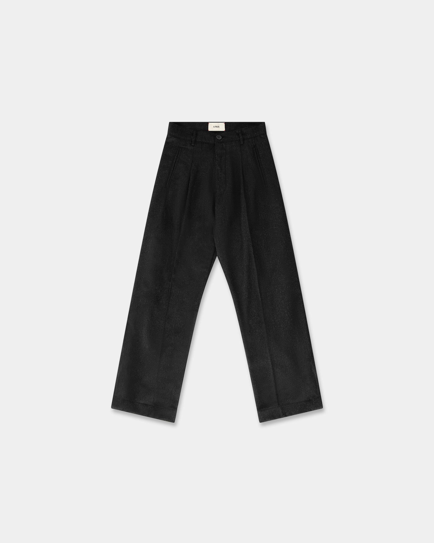 CURTAIN WOOL TROUSERS in charcoal black