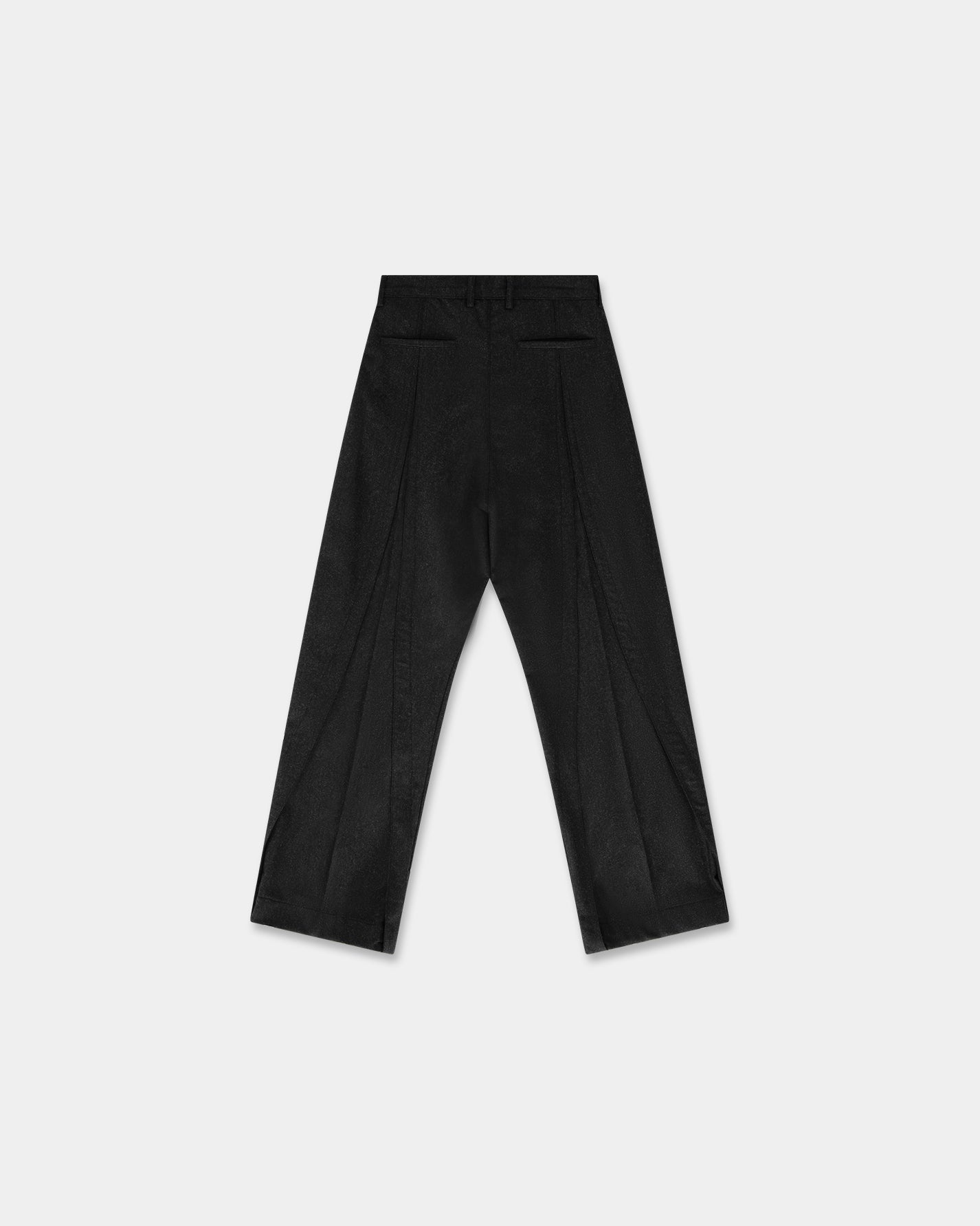 CURTAIN WOOL TROUSERS in charcoal black