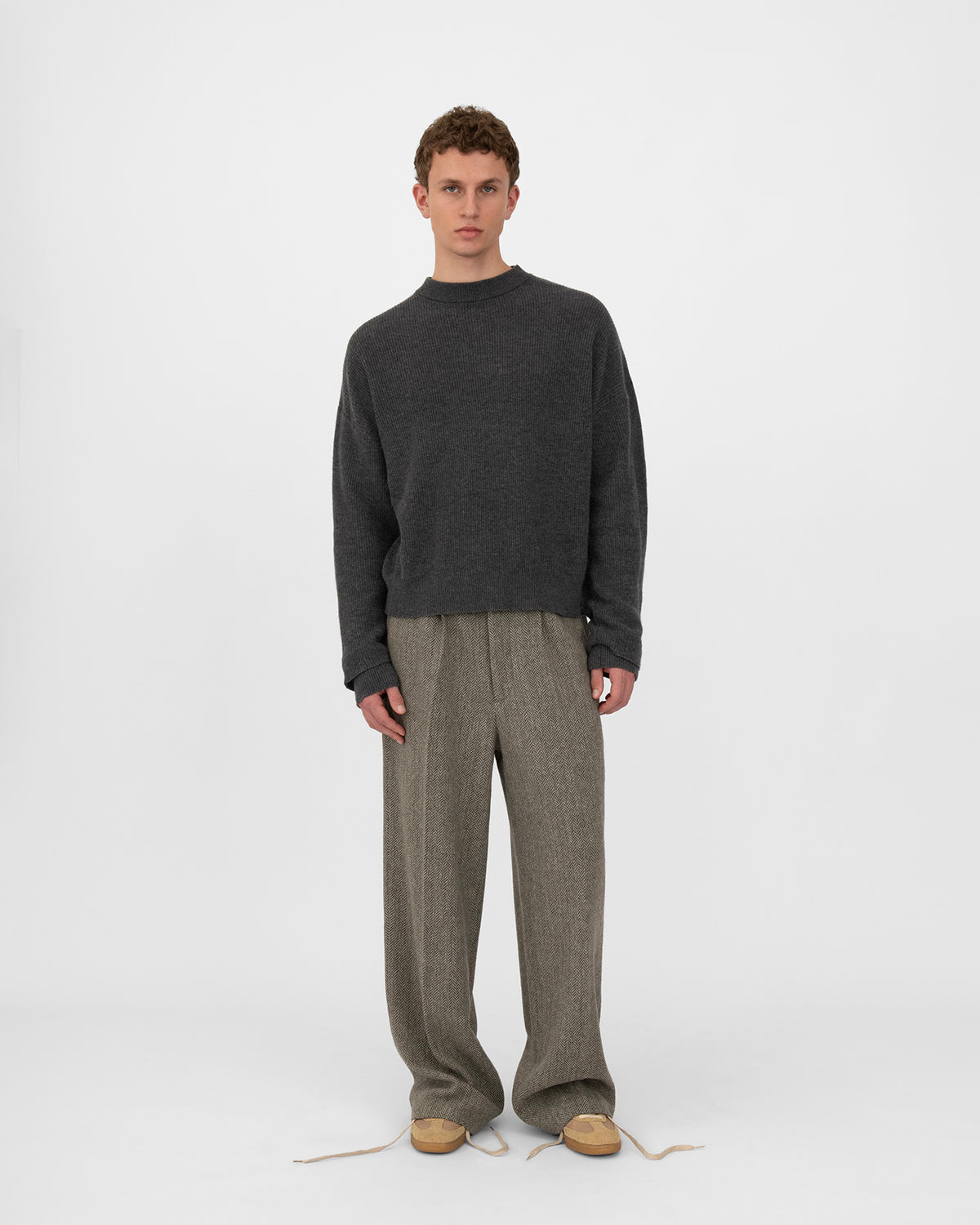 INTERLACED SWEATER in charcoal