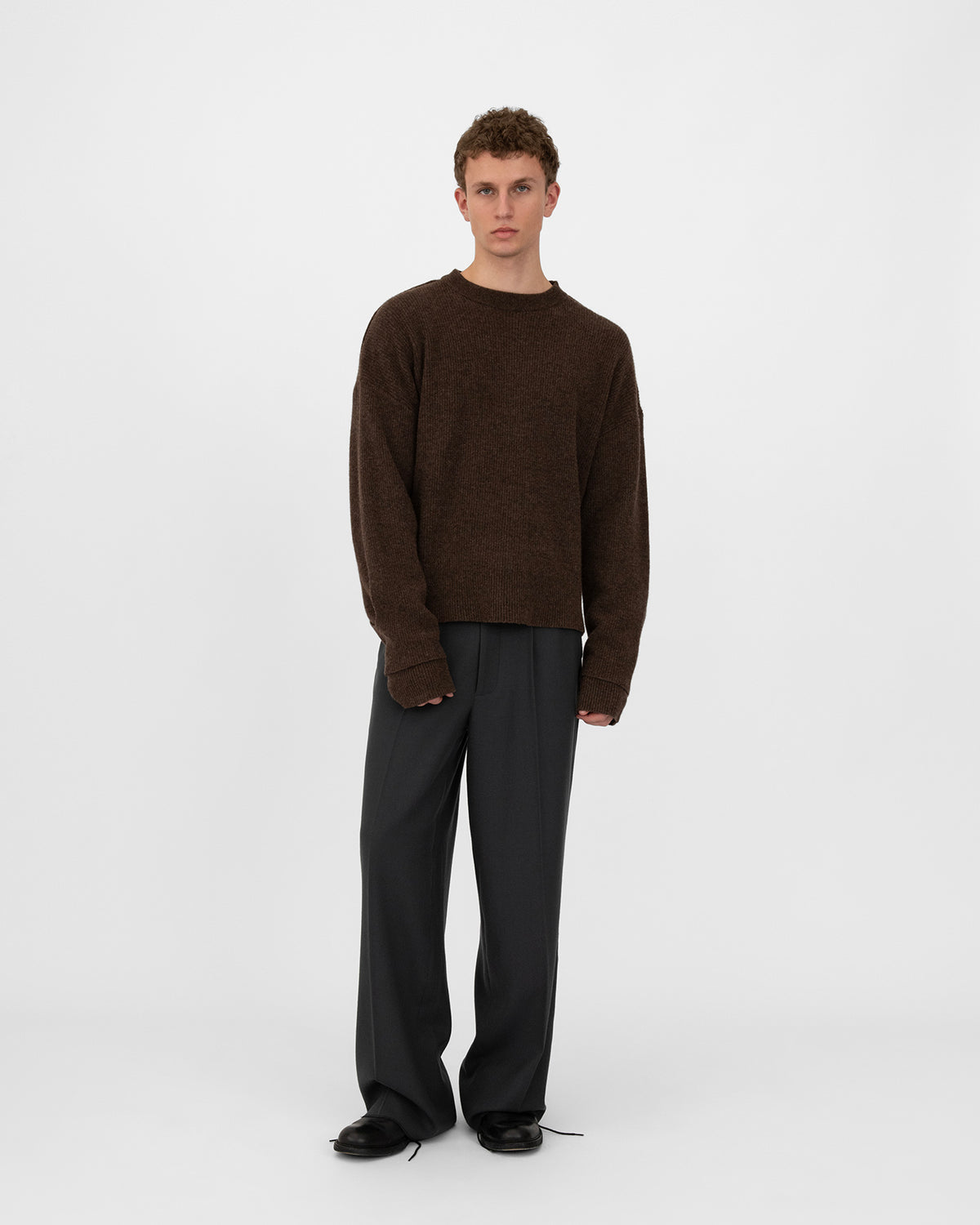 INTERLACED SWEATER in bark