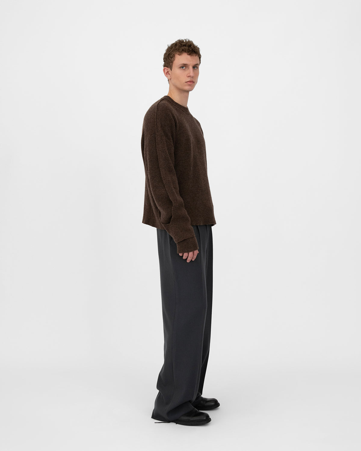 INTERLACED SWEATER in bark