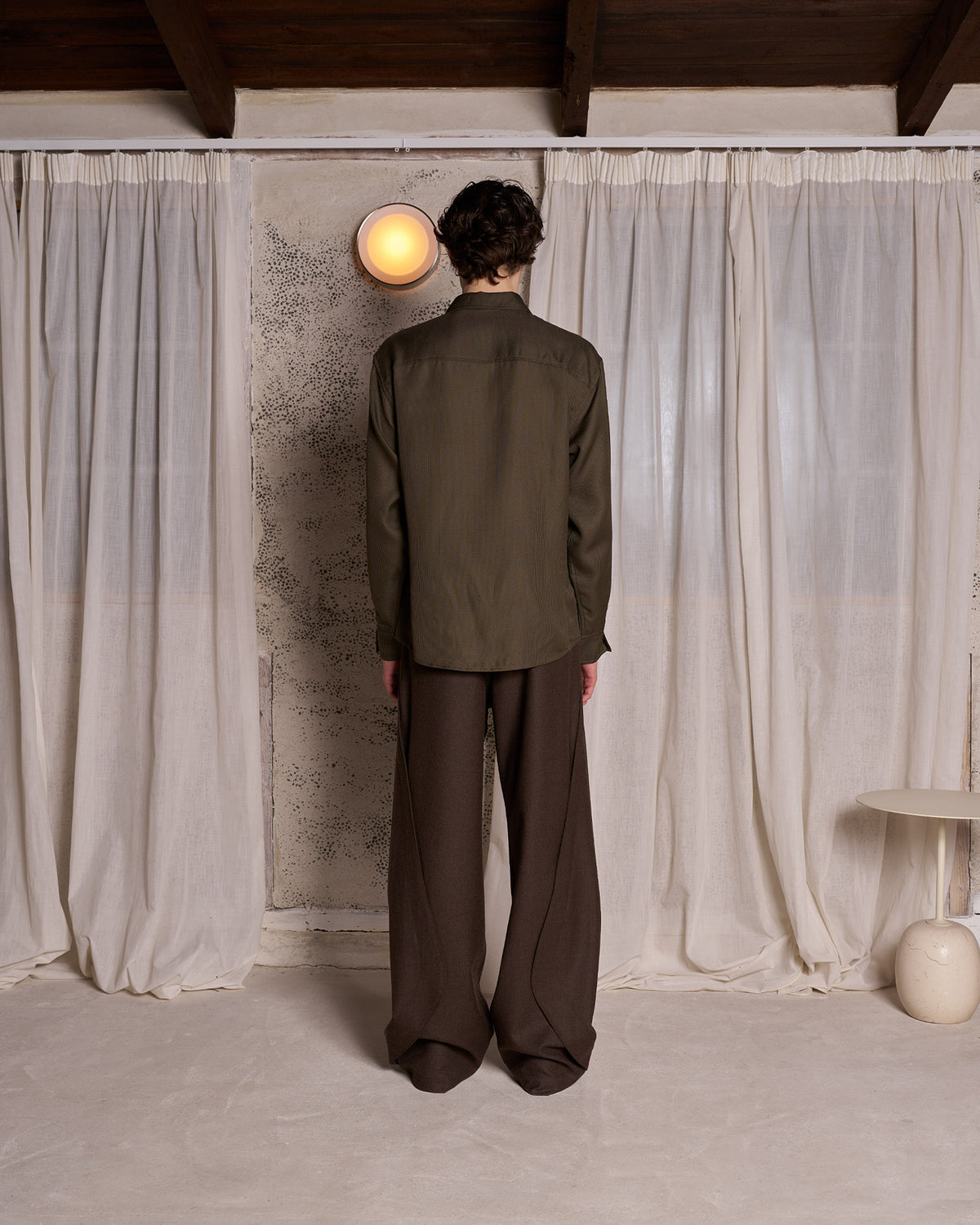 ORIGAMI WOOL TROUSERS (CHESTNUT)