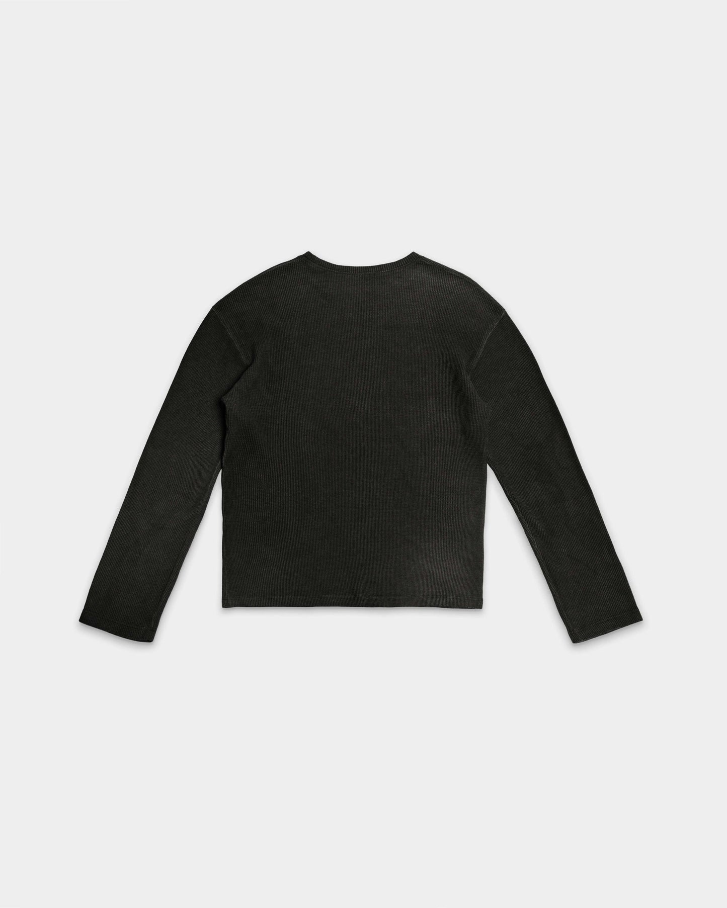 WAFFLE THERMAL CREWNECK (VINTAGE BLACK)