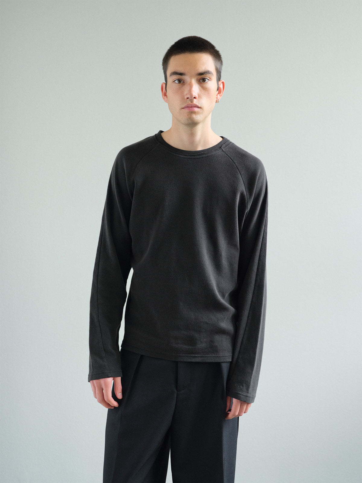 THERMAL RAGLAN LONG SLEEVE in vintage black