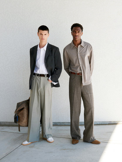 CARPENTER TROUSERS in mélange cigar
