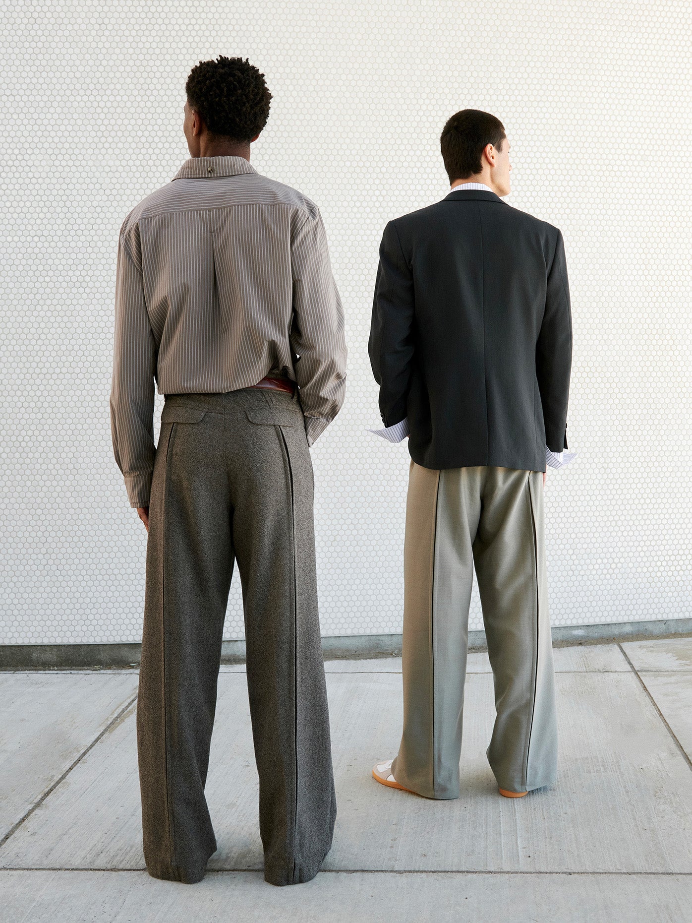 CARPENTER TROUSERS in mélange cigar