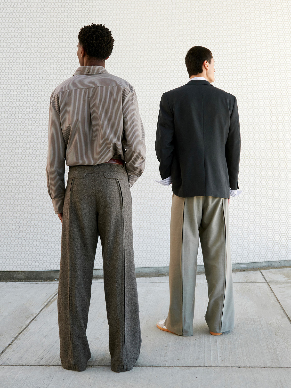 CARPENTER TROUSERS in mélange cigar