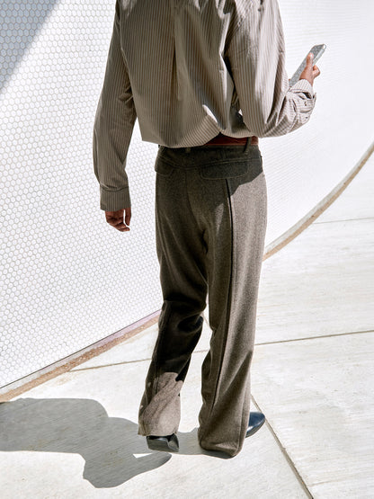 CARPENTER TROUSERS in mélange cigar