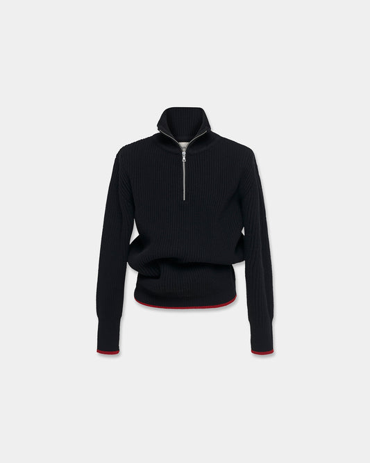 FISHERMAN'S WOOL KNIT in black