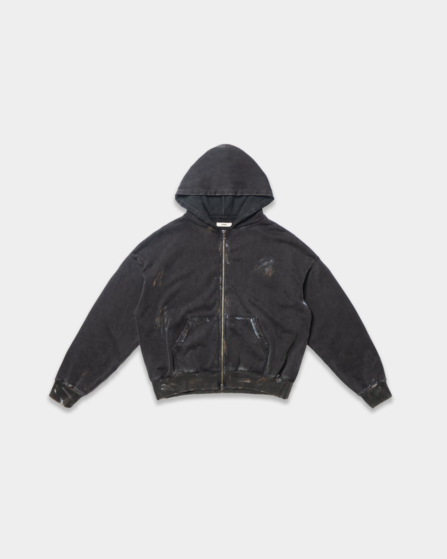 DESTROYED WORKERS ZIP HOODIE (VINTAGE BLACK)