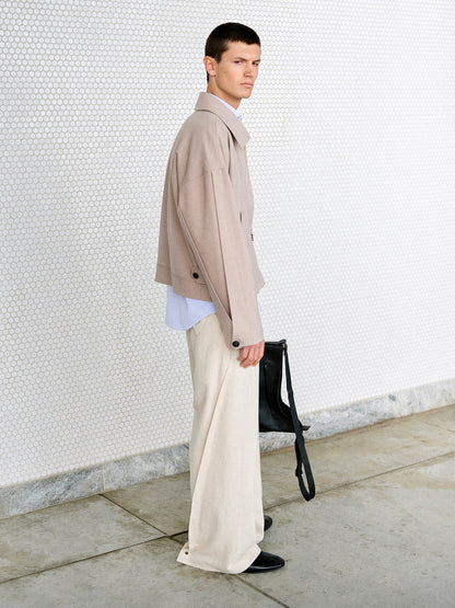 INTERLACED MESSENGER BLOUSON JACKET in tofu