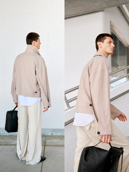 LINEN MONO ORIGAMI TROUSERS in raw linen