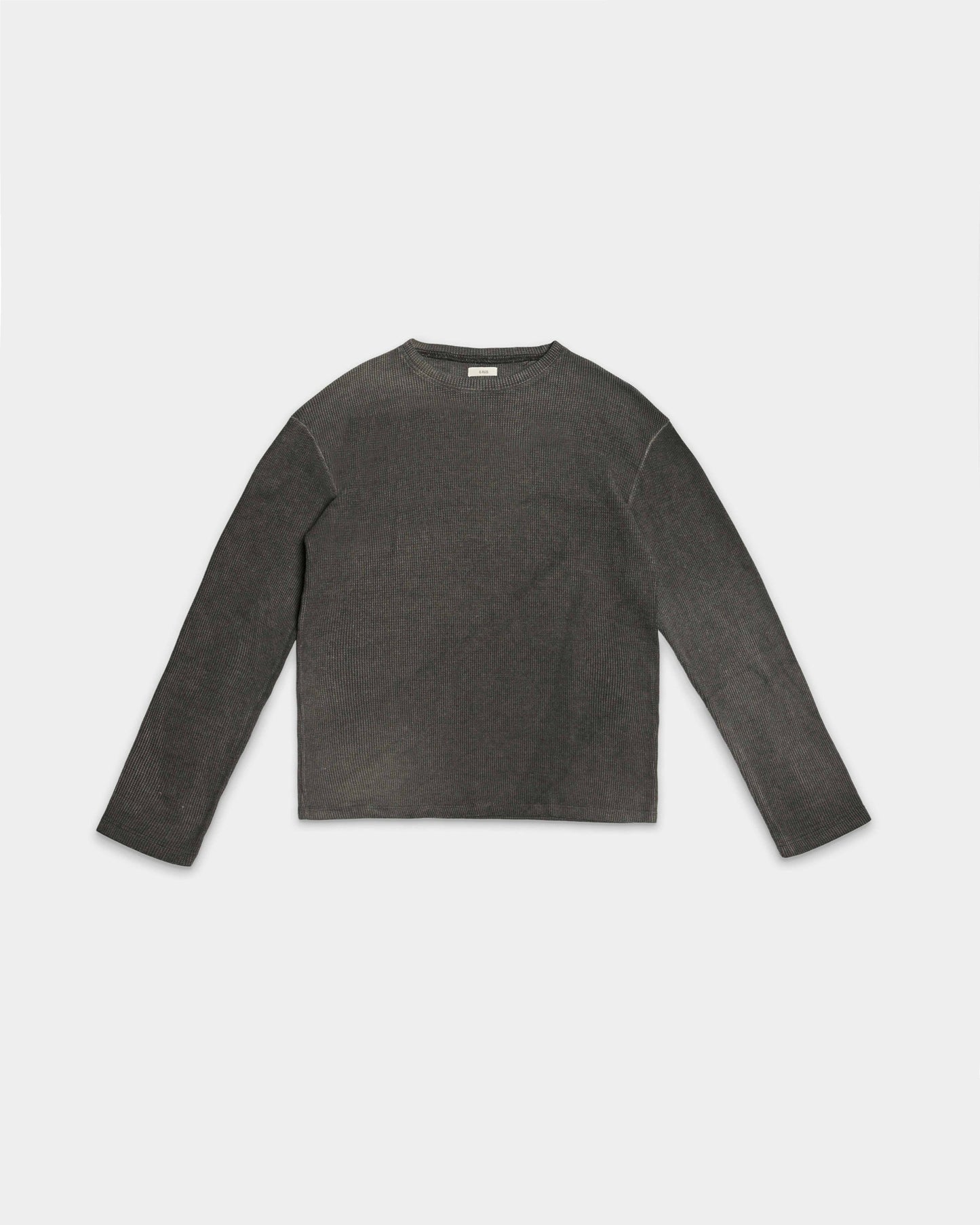 WAFFLE THERMAL CREWNECK (MUD GREY)