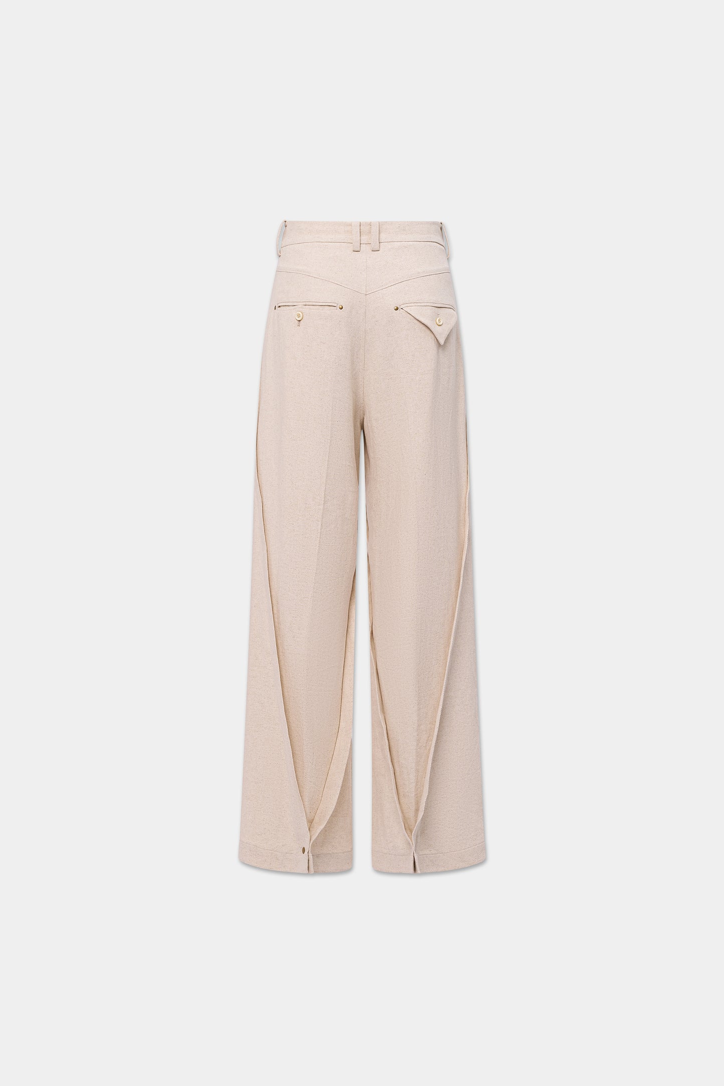 LINEN MONO ORIGAMI TROUSERS in raw linen